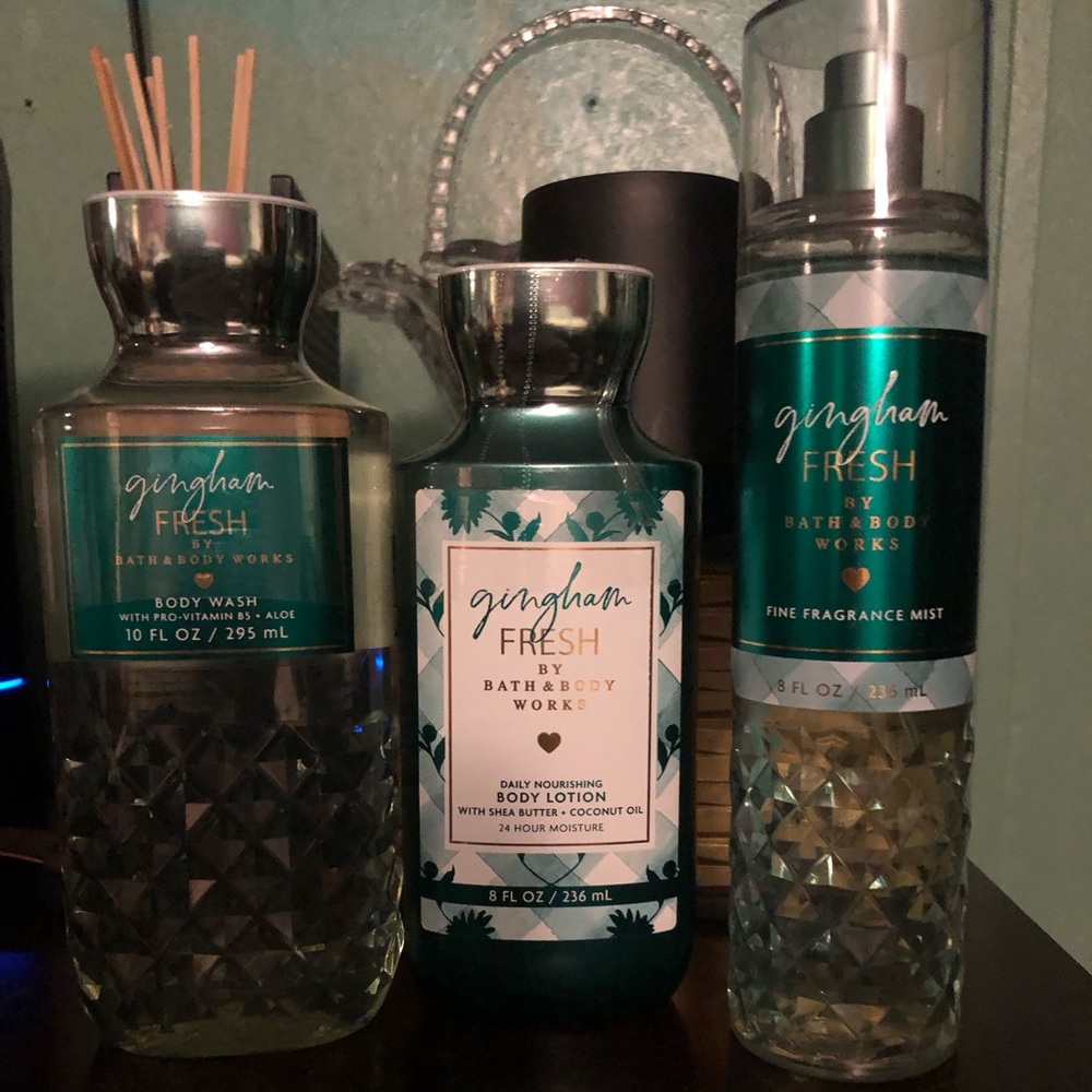 Bath & Body Works Gingham Fresh Body Care Set - Green